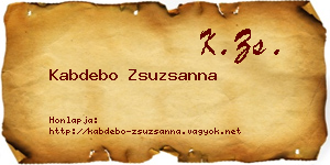 Kabdebo Zsuzsanna névjegykártya