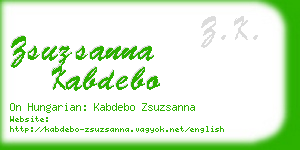 zsuzsanna kabdebo business card